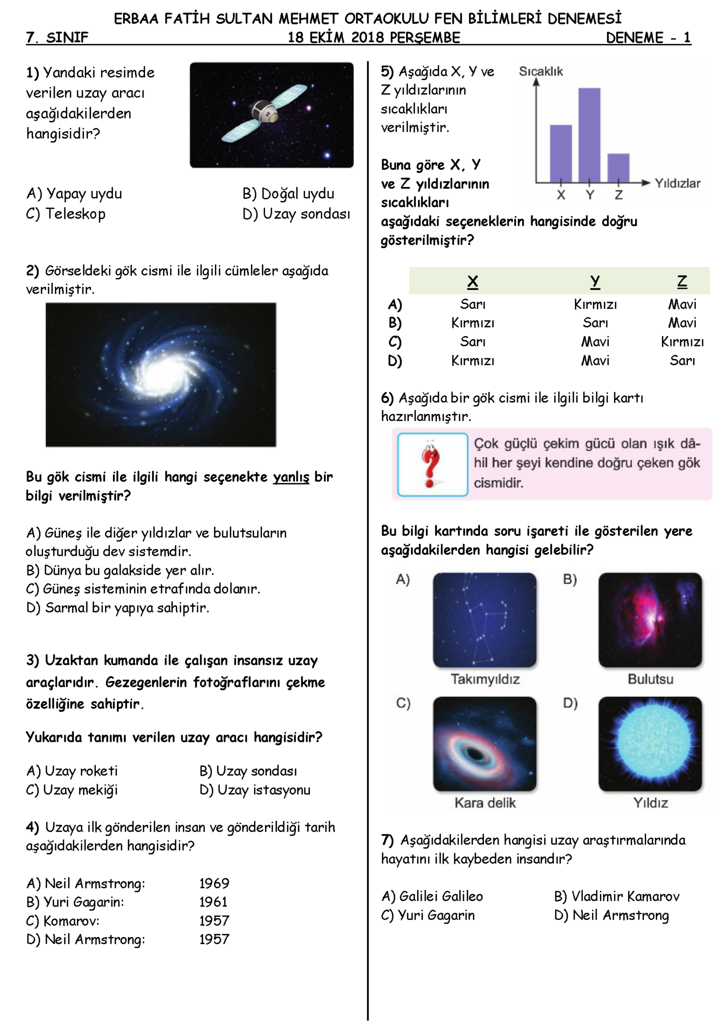 7.SINIF FEN DENEME | FENUS BİLİM