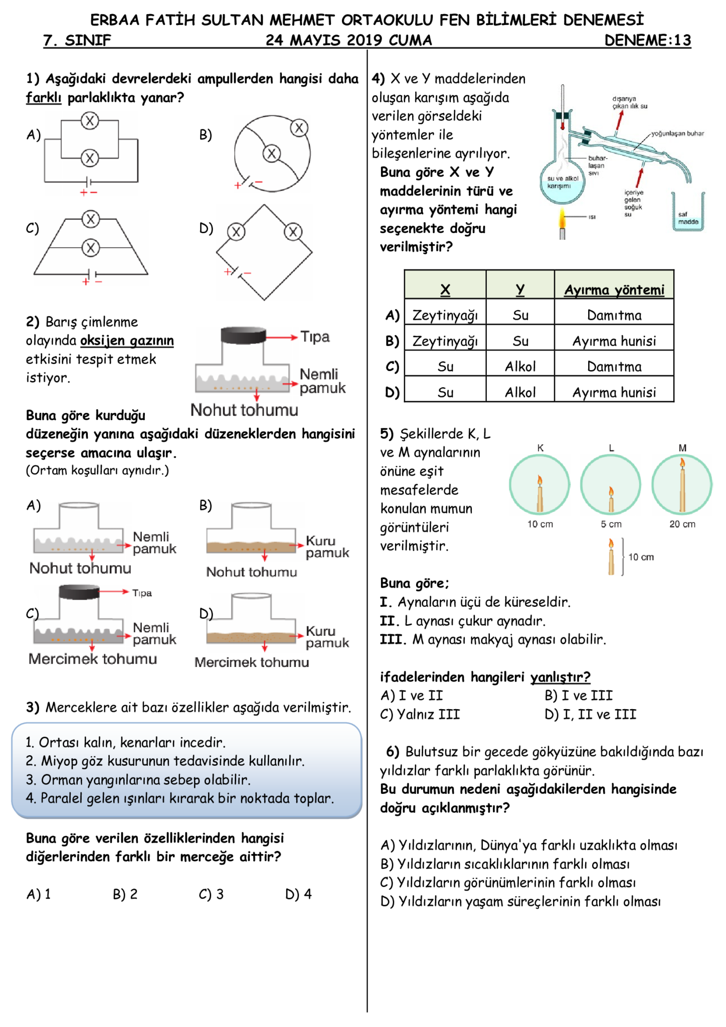 7.SINIF FEN DENEME | FENUS BİLİM